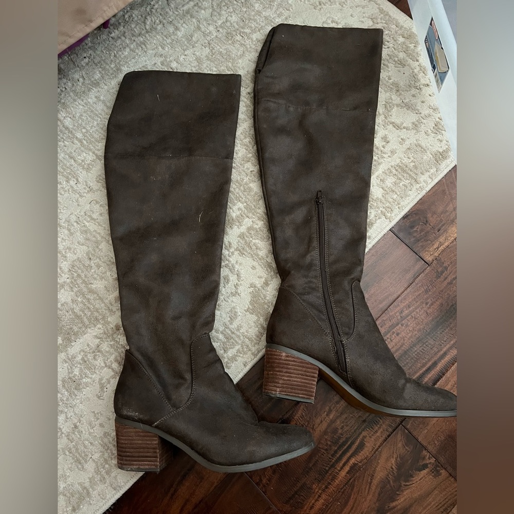 Suede over the knee boots